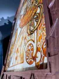 Walnut and amber panels by Alphonse Mucha "Zodiac"